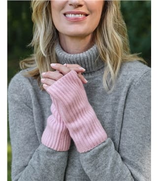 Ribbed Cashmere Wrist Warmers