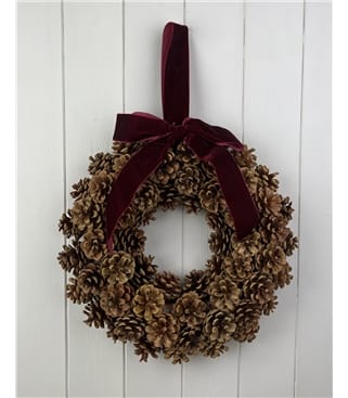 Large Pinecone Wreath With Bow