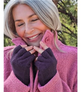 Womens Lambswool Fingerless Gloves