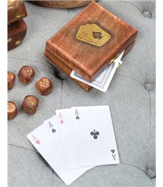 Wooden Box With Playing Cards