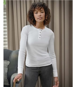 Crew Neck Button Henley