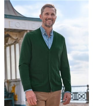 Cashmere and Merino V Neck Cardigan