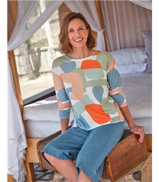 Lightweight Printed Abstract Jumper