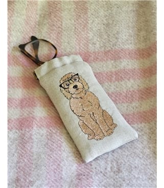Linen Embroidered Glasses Case