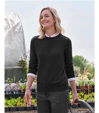 Pull à col rond - Femme - Cachemire & Mérinos