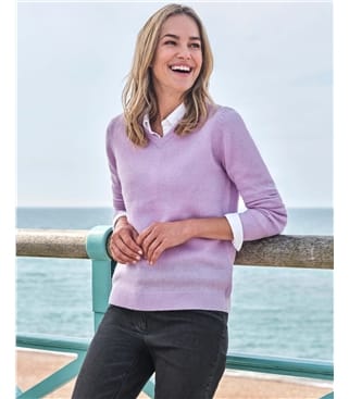 Womens Lambswool V Neck Jumper