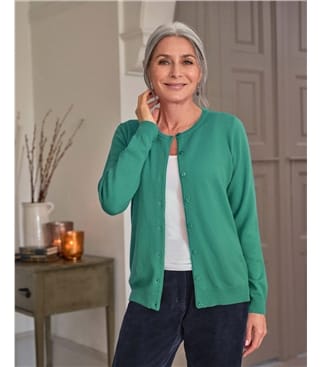 Cashmere Merino Crew Neck Cardigan
