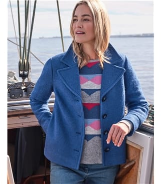 Manteau court doublé en laine