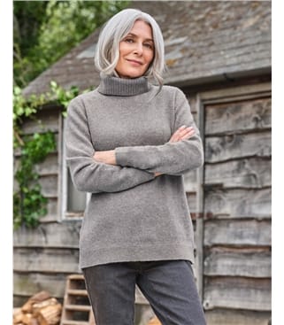 Pull à col roulé - Femme - Laine d’agneau certifiée 100% RWS