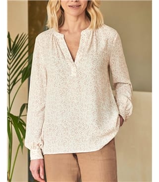 Printed Drapey Blouse