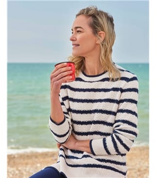 Pull breton à rayures texturées