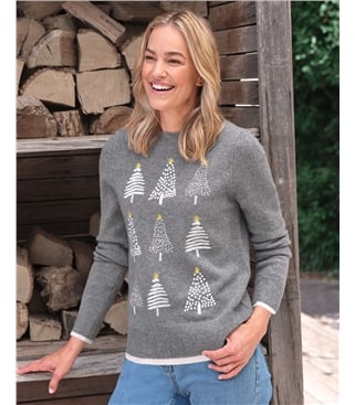 Pull brodé sapin de Noël 