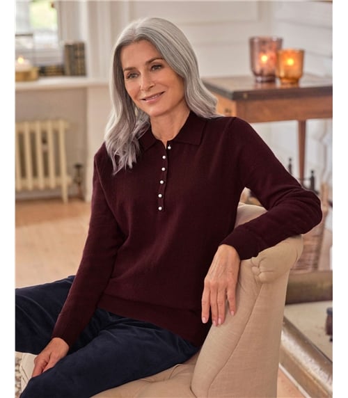 Polo en maille - Femme - Cachemire & Mérinos