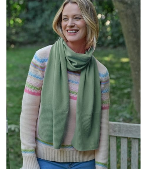 Cashmere Merino Ribbed Scarf