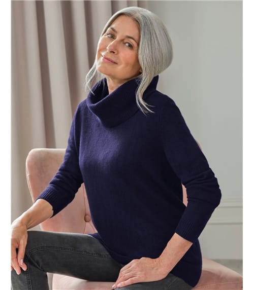 Pure Cashmere Cowl Neck Jumper