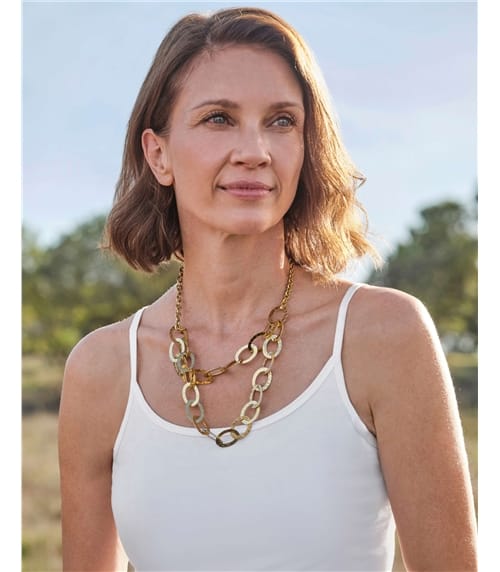 Collier anneau martelé