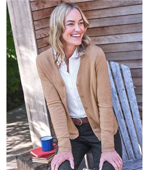 Cashmere Merino Classic V Neck Cardigan