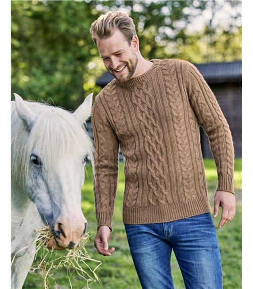 Pure Wool Aran Knitted Jumper