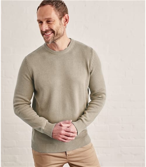 Pullover mit Rundhalsausschnitt aus Baumwolle für Herren