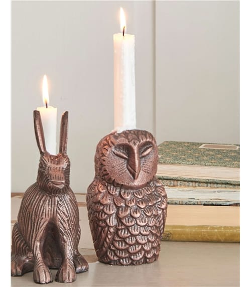 Cast Aluminium Owl Candle Holder
