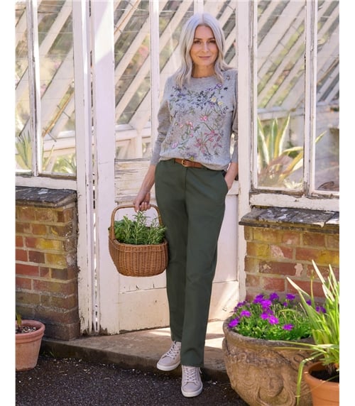 Pantalon chino - Femme - Coton mélangé