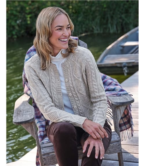 Cable Button Through Cardigan