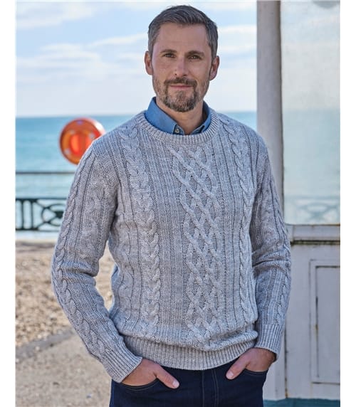 Pure Wool Aran Knitted Jumper