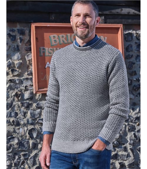 Pull en maille double - Homme - Pure Laine