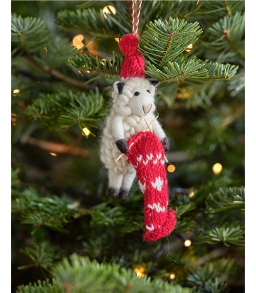 Kathy Knitting Sheep Christmas Decoration
