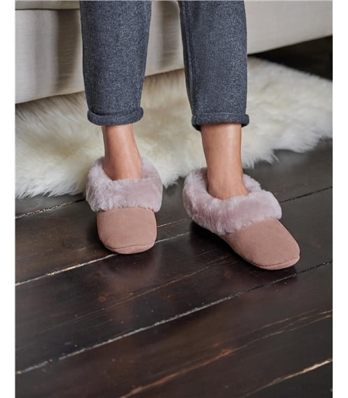 Sheepskin Collar Ballerina Slippers