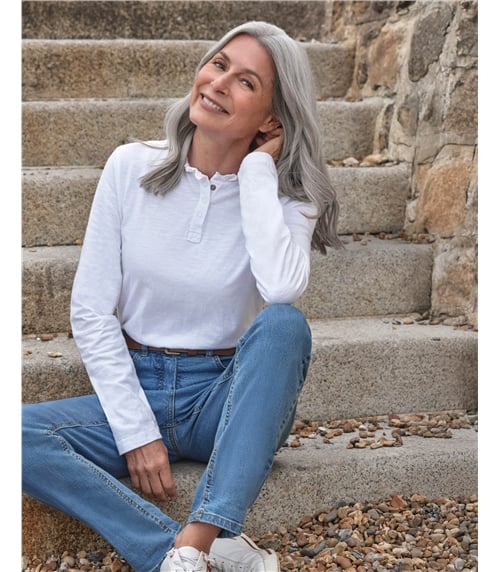 Frill Collar Popper Detail Top