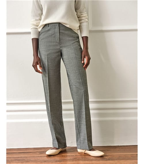 Wool Blend High Waist Trouser