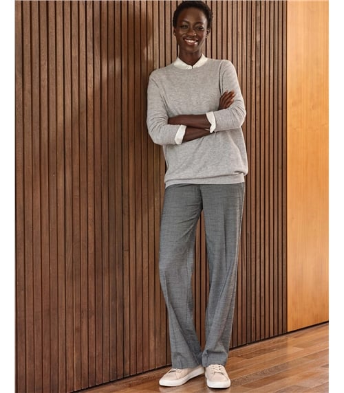 Wool Blend High Waist Trouser