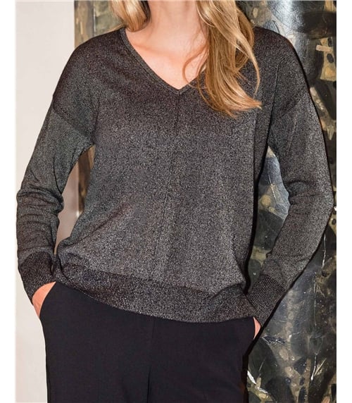Wool Cashmere Metallic Sweater