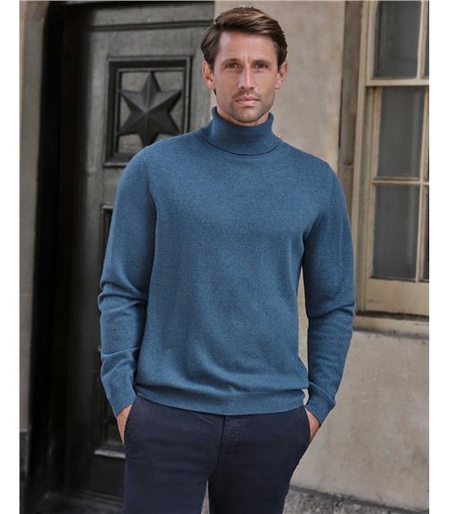 Mens Cashmere Roll Neck Sweater