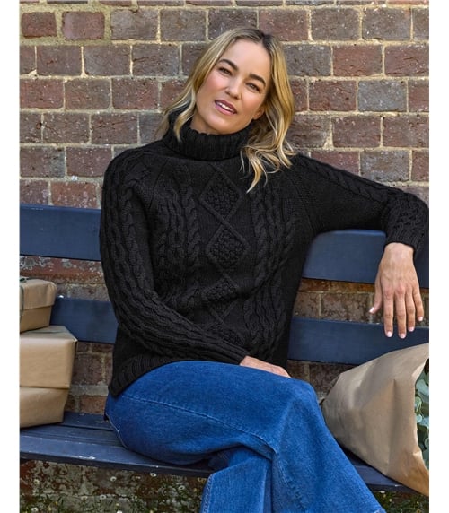 Pure Wool Polo Neck Jumper