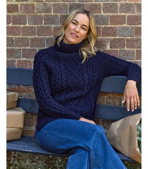 Pure Wool Polo Neck Jumper