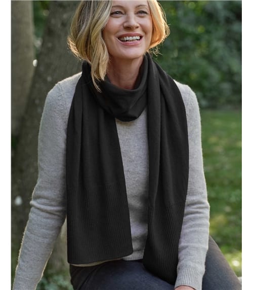 Cashmere Merino Ribbed Scarf