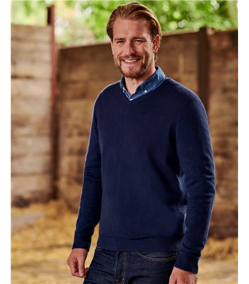 Mens Clothing Sweaters and knitwear V-neck jumpers Aspesi V-neck Wool Jumper in Blue for Men 