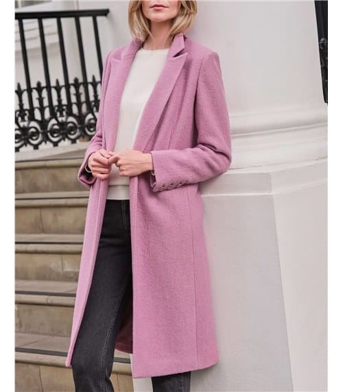 Boucle Wool Double Breasted Coat
