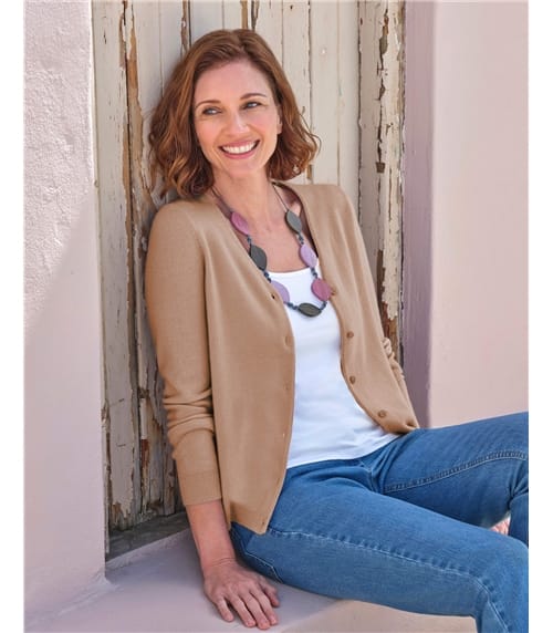 Cashmere Merino Classic V Neck Cardigan