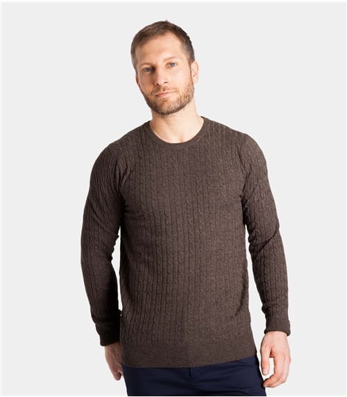 Cashmere and Merino Cable Jumper