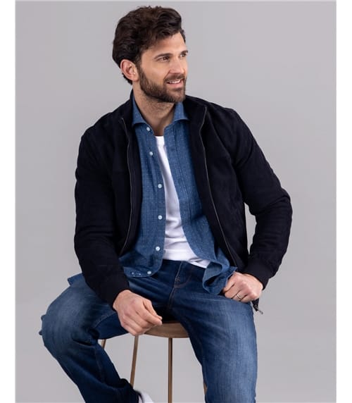 Dalston Suede Bomber Jacket