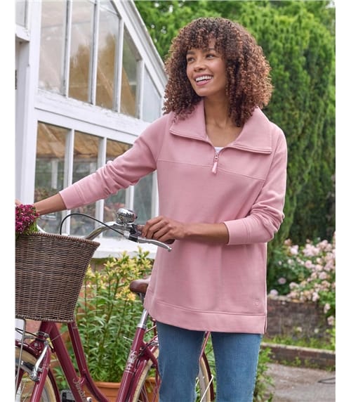 Serenity Organic Cotton Zip Neck Sweatshirt
