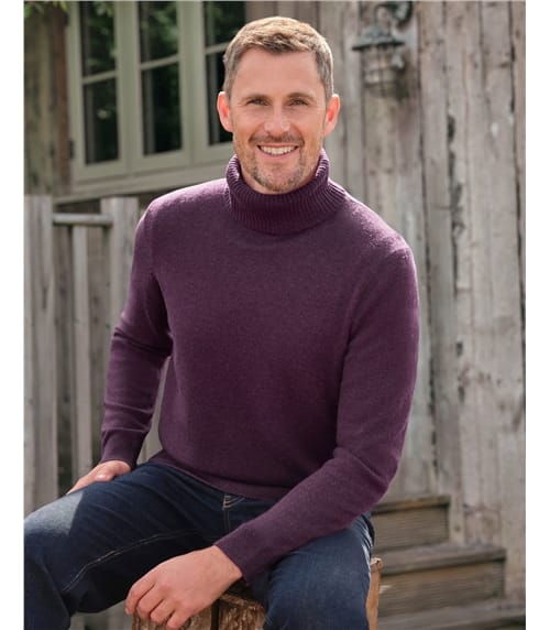 Cashmere and Merino Polo Neck Jumper