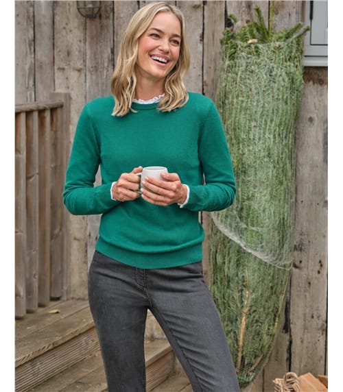 Cashmere and Merino Crew Neck Knitted Jumper