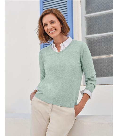 Женский пуловер из кашемира и шерсти мериноса