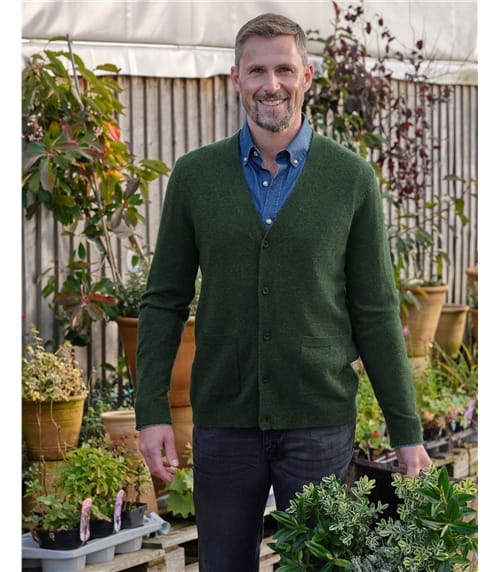 Cashmere and Merino V Neck Cardigan