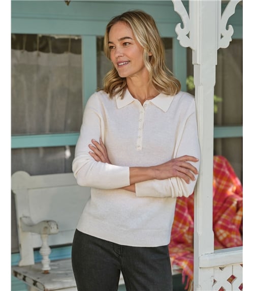 Cashmere and Merino Knitted Polo Shirt