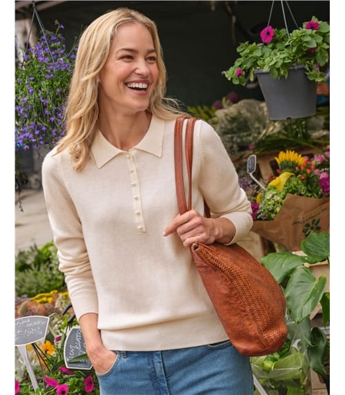Cashmere and Merino Knitted Polo Shirt